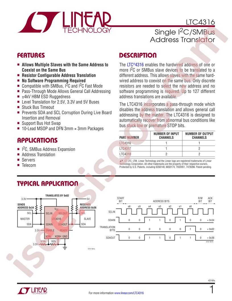 LTC4316 Datasheet