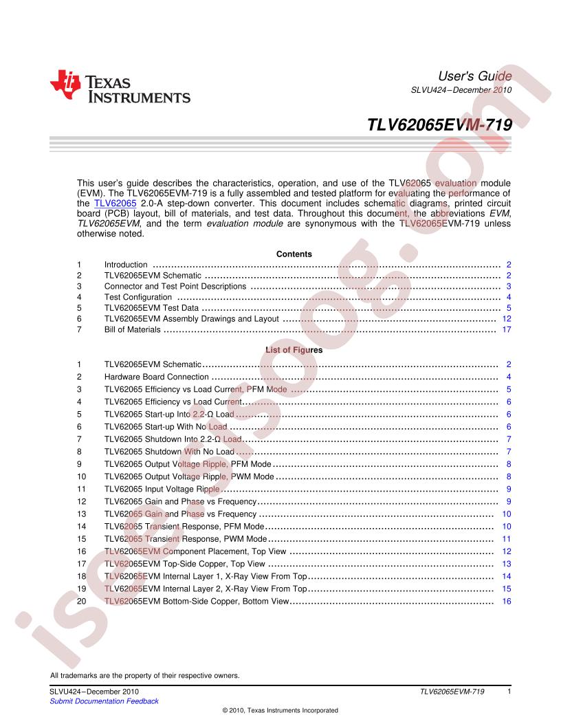 TLV62065EVM-719 User Guide