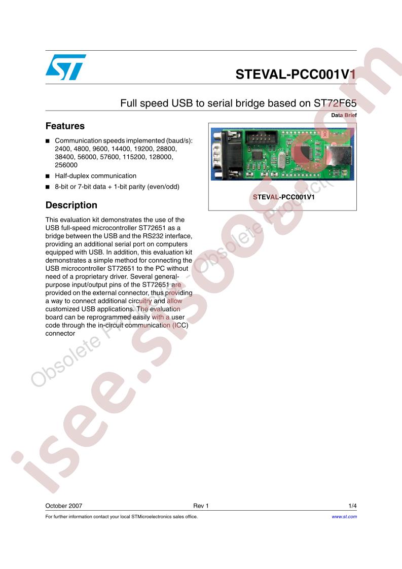 STEVAL-PCC001V1 Data Brief