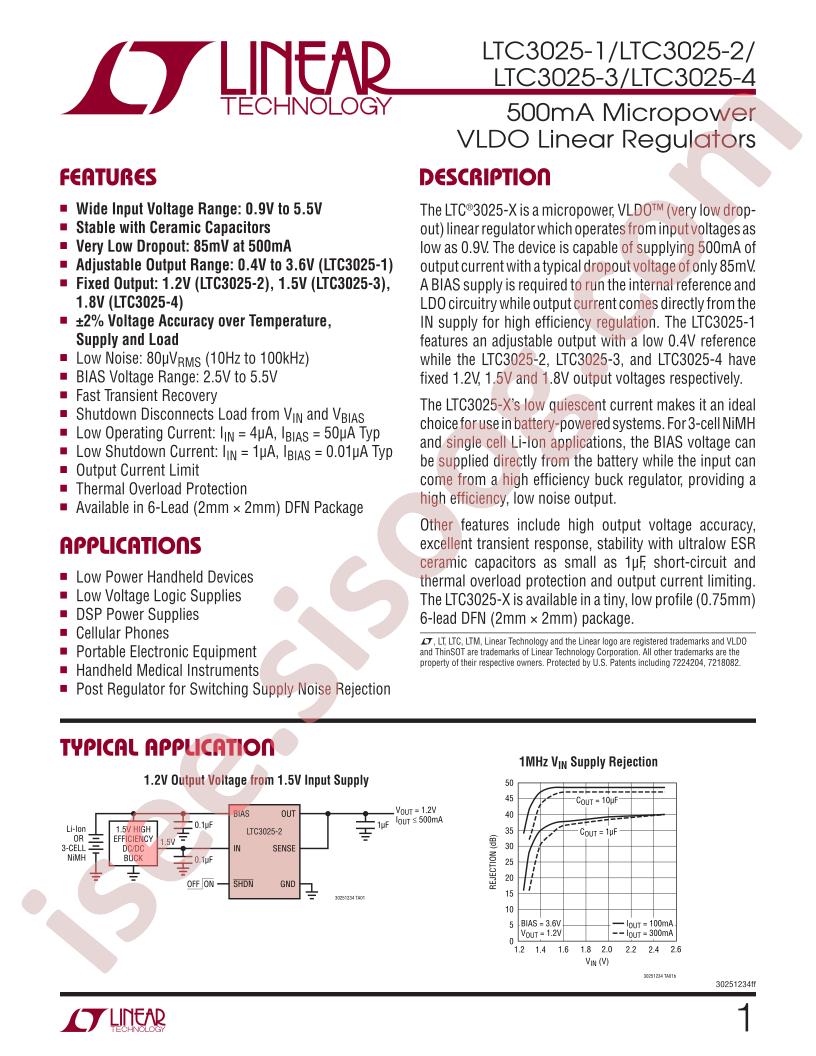 LTC3025-1,2,3,4