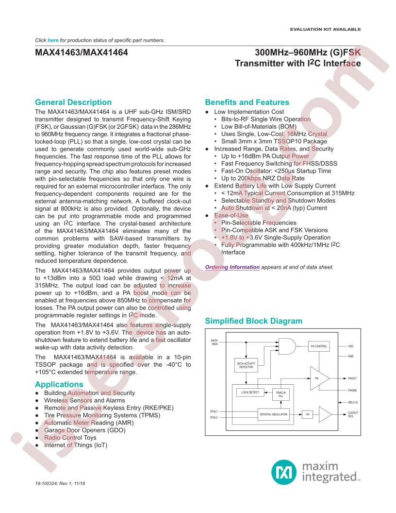 MAX41463-64 Datasheet*
