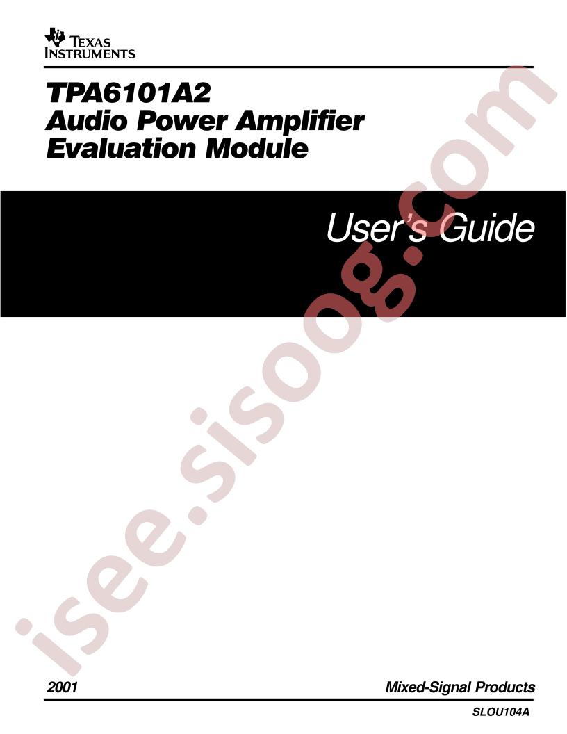 TPA6101A2 User Guide