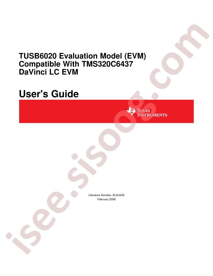 TUSB6020 User Guide