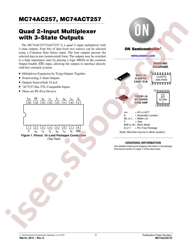 MC74AC(T)257
