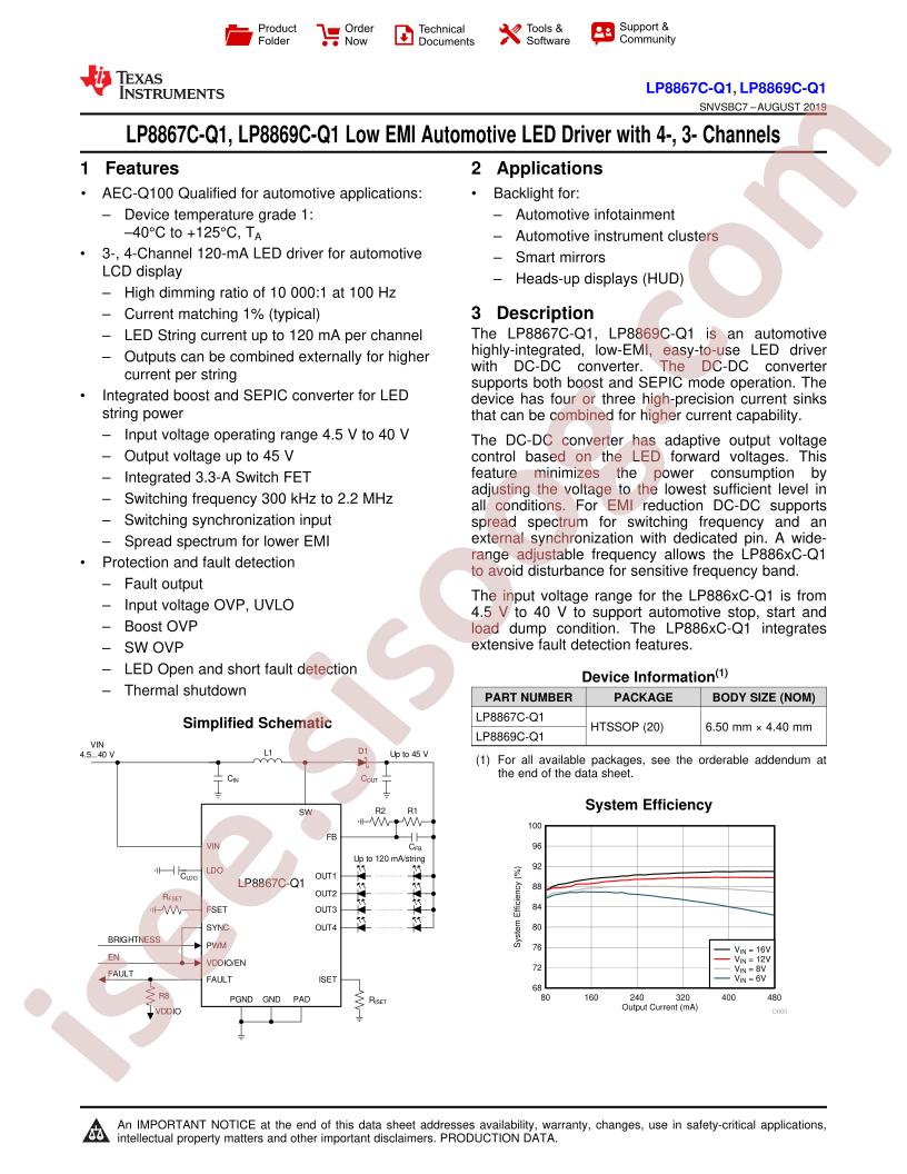 LP8867C-Q1, LP8869C-Q1 Datasheet