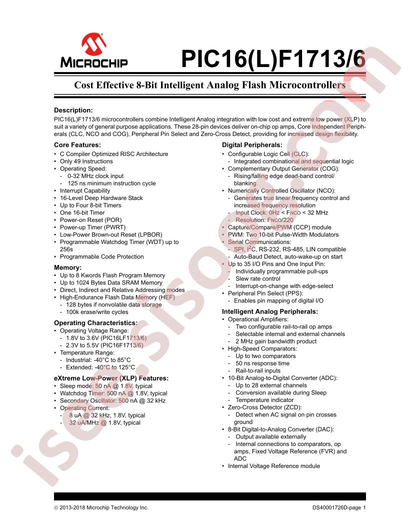 PIC16(L)F1713/1716 Datasheet