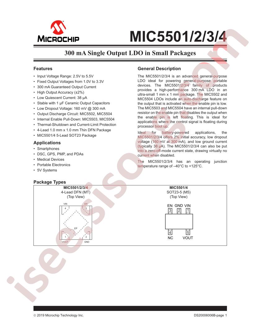 MIC5501/2/3/4 Datasheet