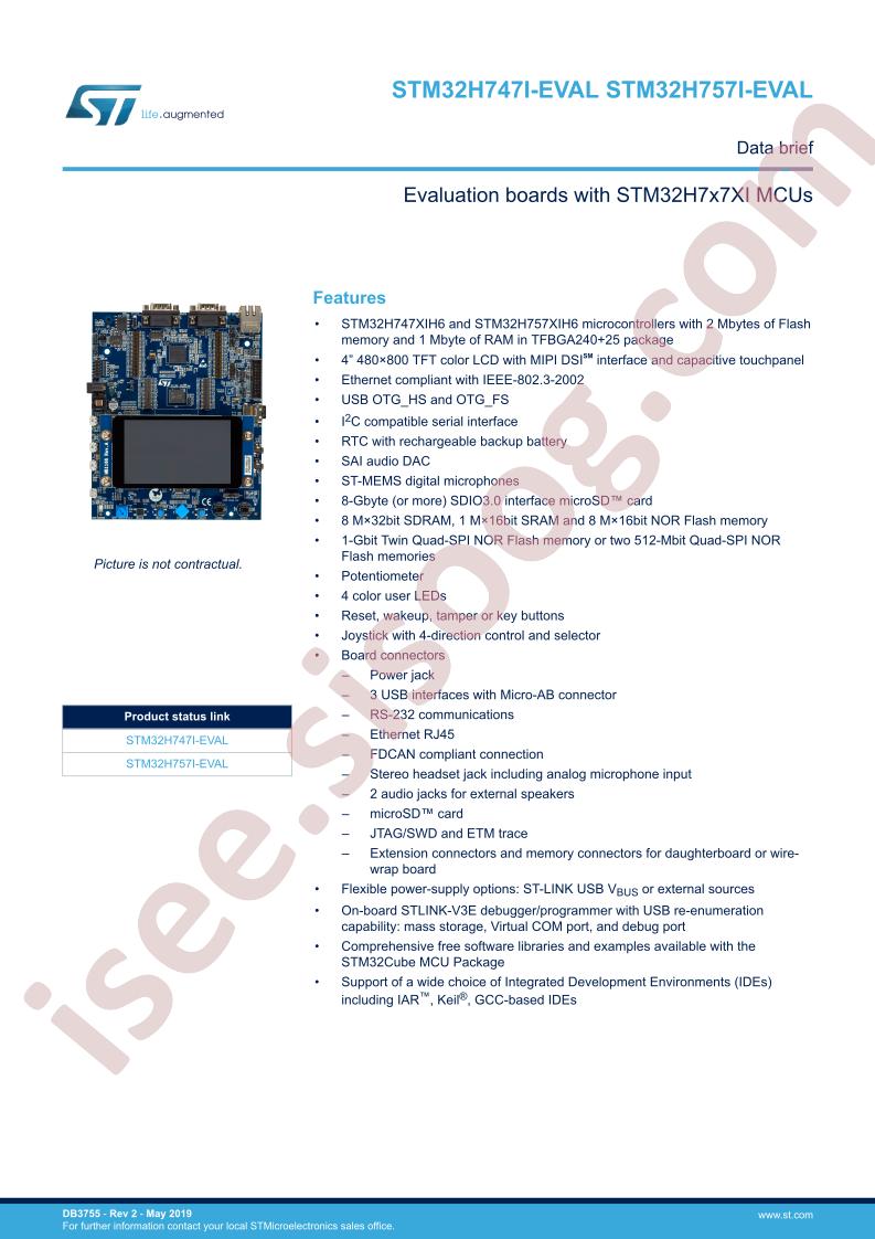 STM32H757I-EVAL Data Brief