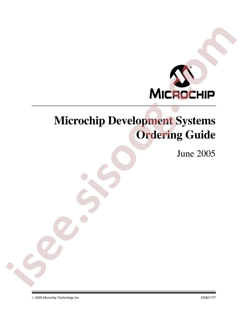 Microchip Development Systems Ordering Guide