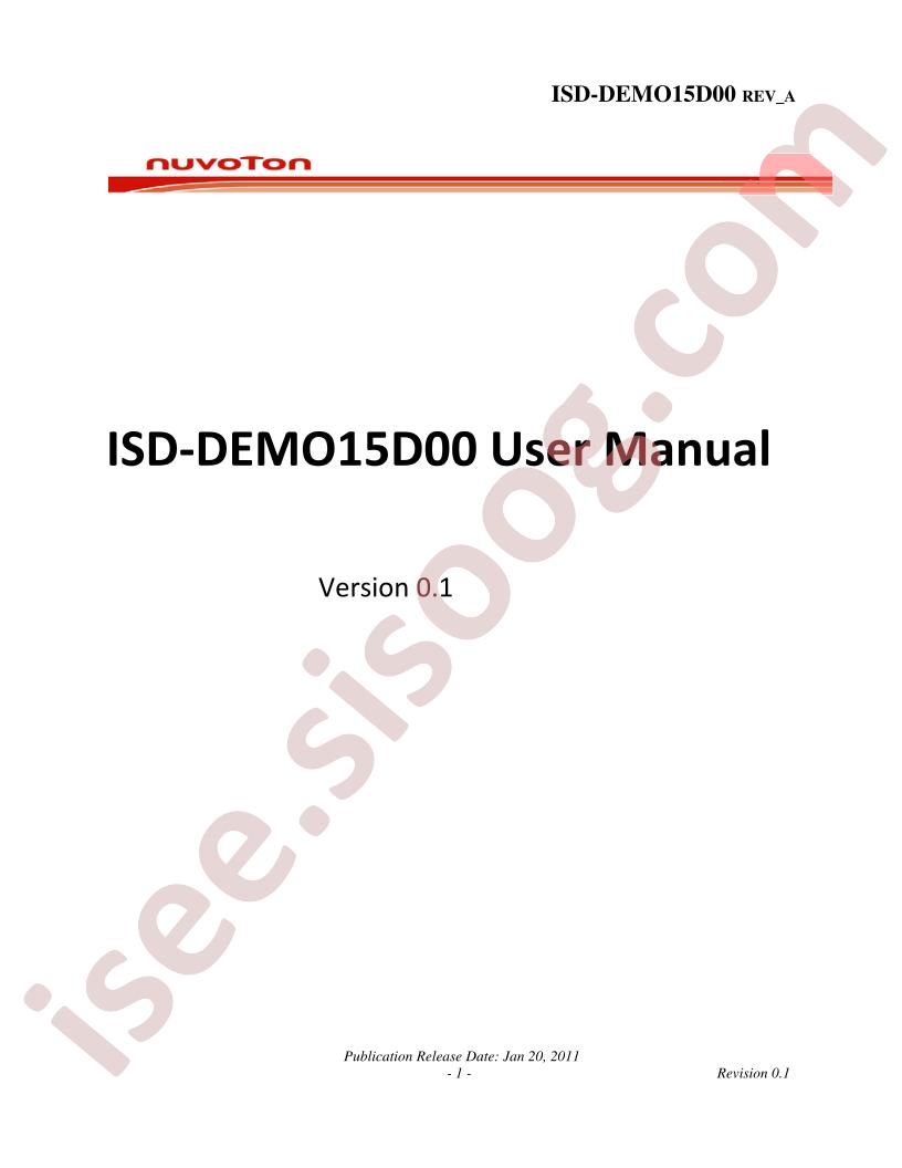 ISD-DEMO15D00 Manual