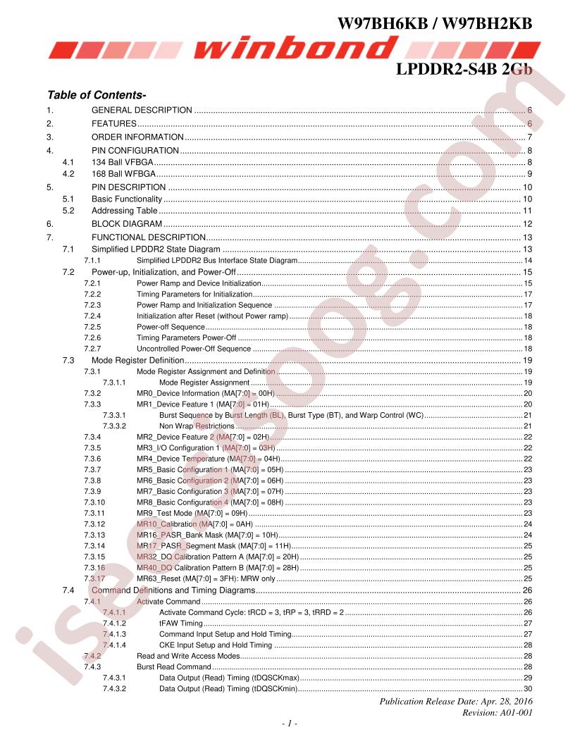 W97BH6,2KBQ Datasheet