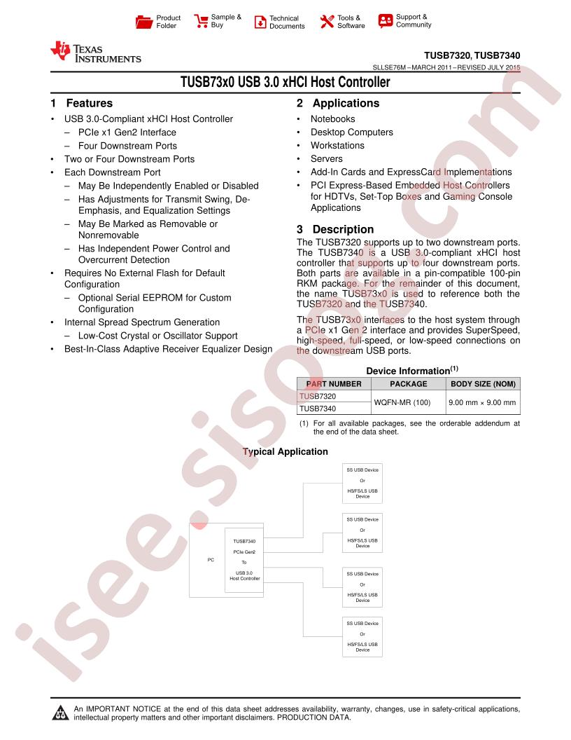 TUSB7320,40 Data Manual