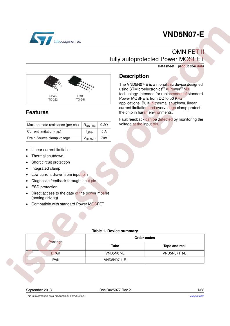 VND5N07-E