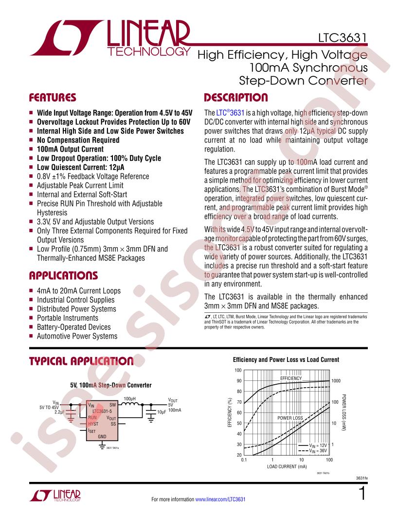 LTC3631 Datasheet