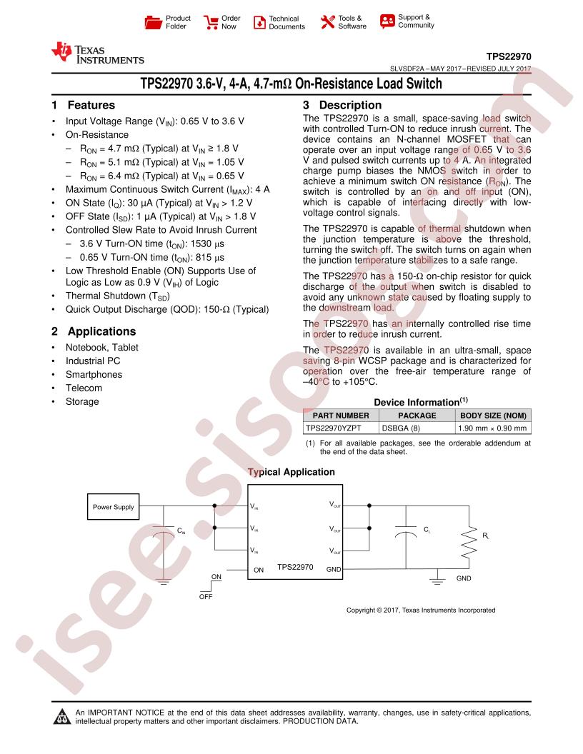 TPS22970 Datasheet