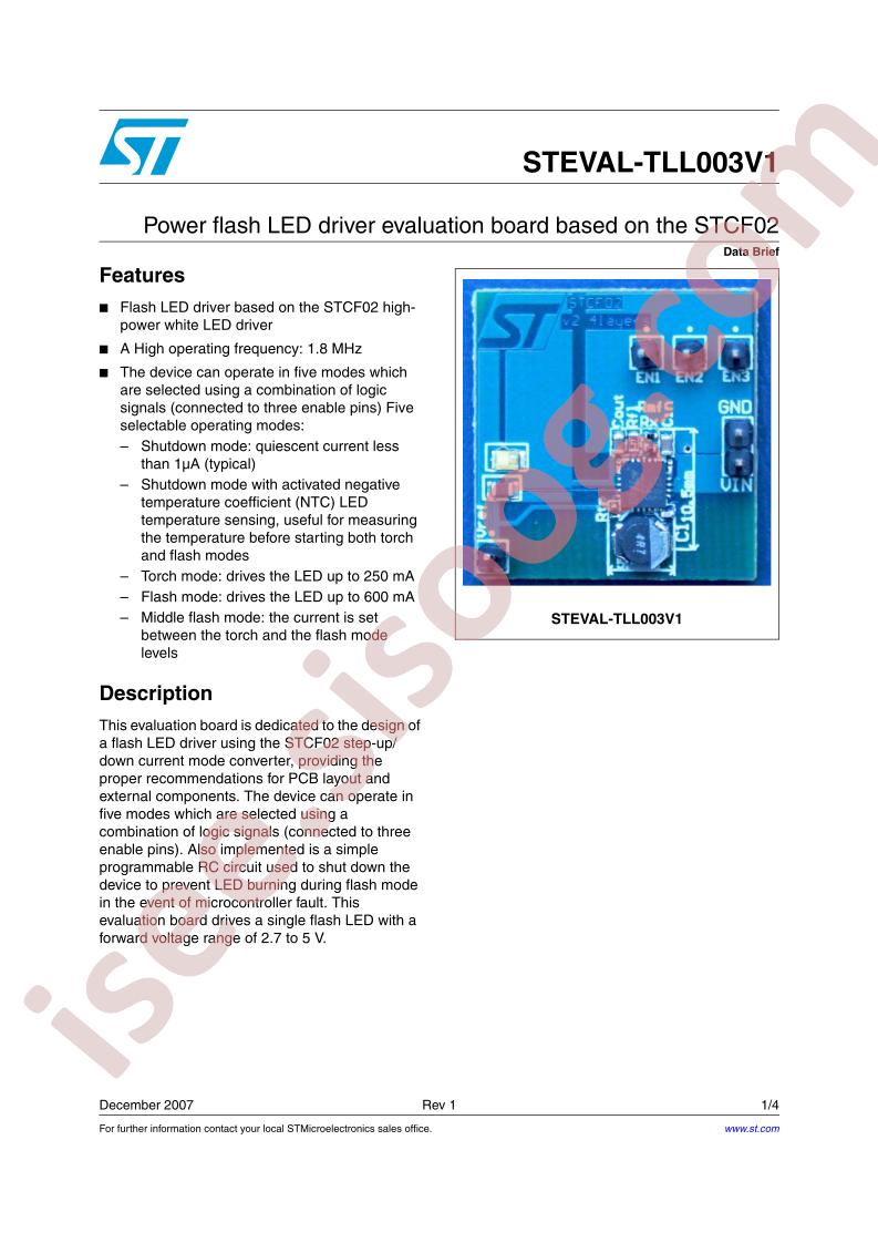 STEVAL-TLL003V1 Data Brief