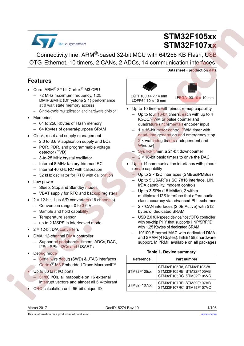 STM32F105xx, 7xx