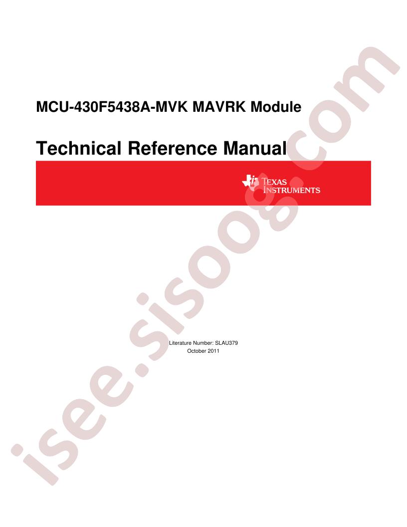 MCU-430F5438A-MVK Manual