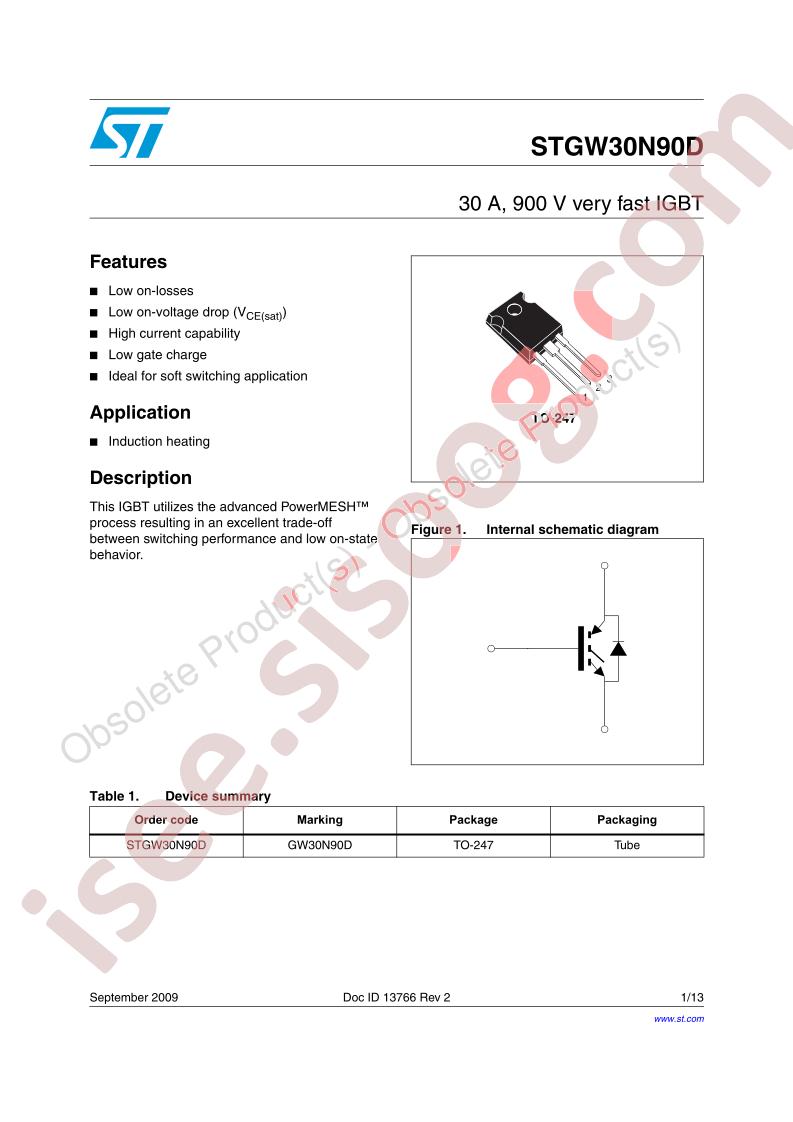 STGW30N90D