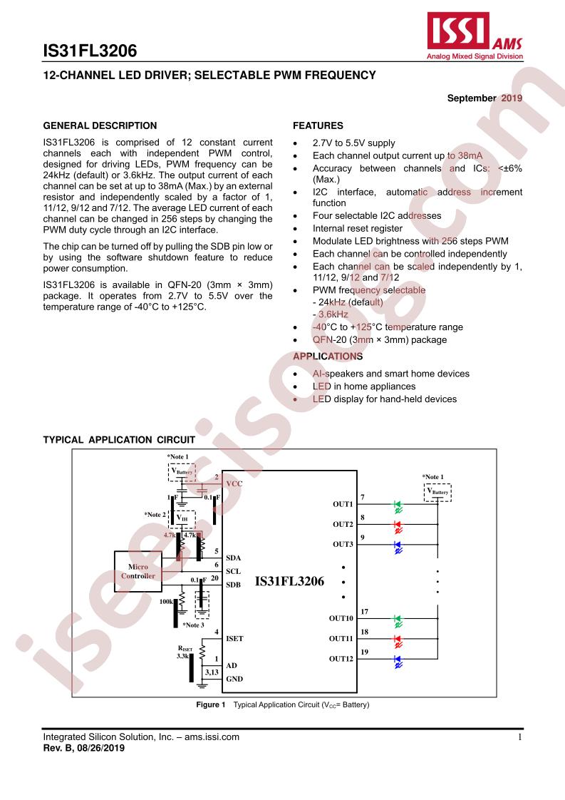 IS31FL3206 Datasheet