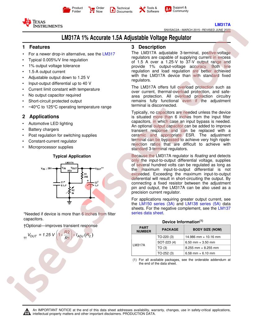 LM317A Datasheet