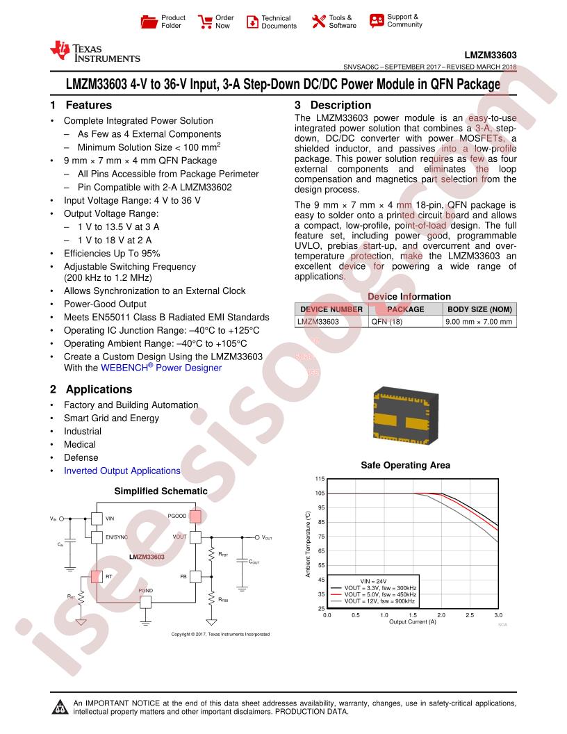 LMZM33603 Datasheet