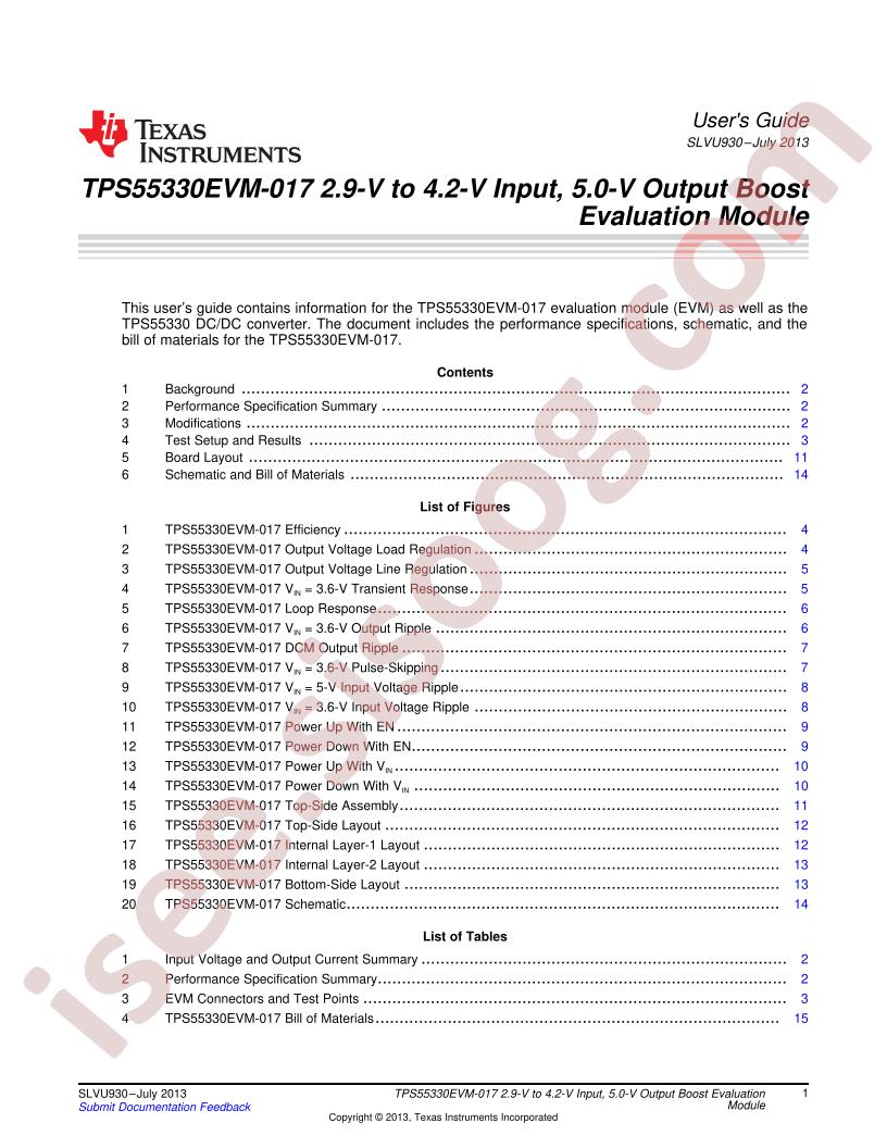 TPS55330EVM-017 User Guide