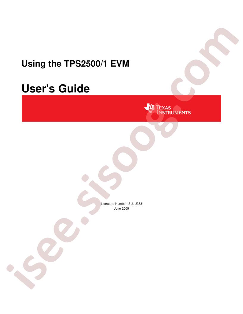 TPS2500/1 EVM Guide