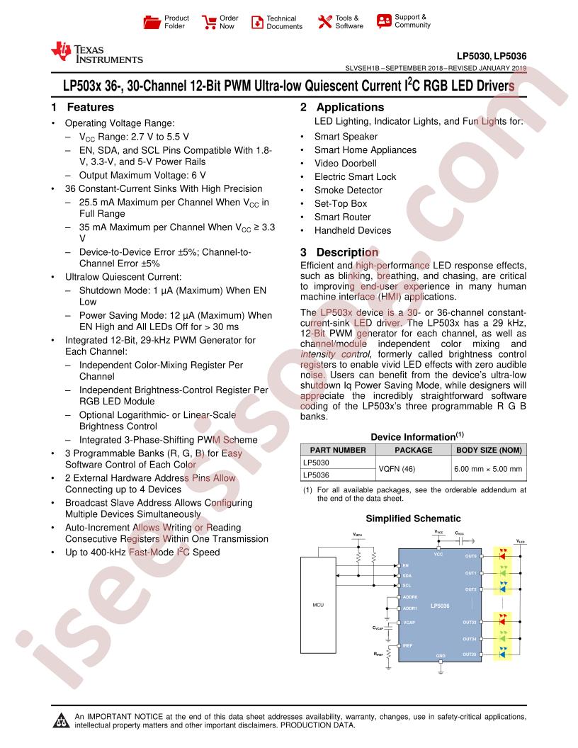 LP5030, LP5036 Datasheet