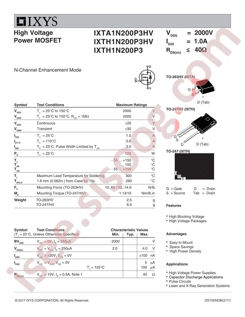 IXTx1N200P3(HV)