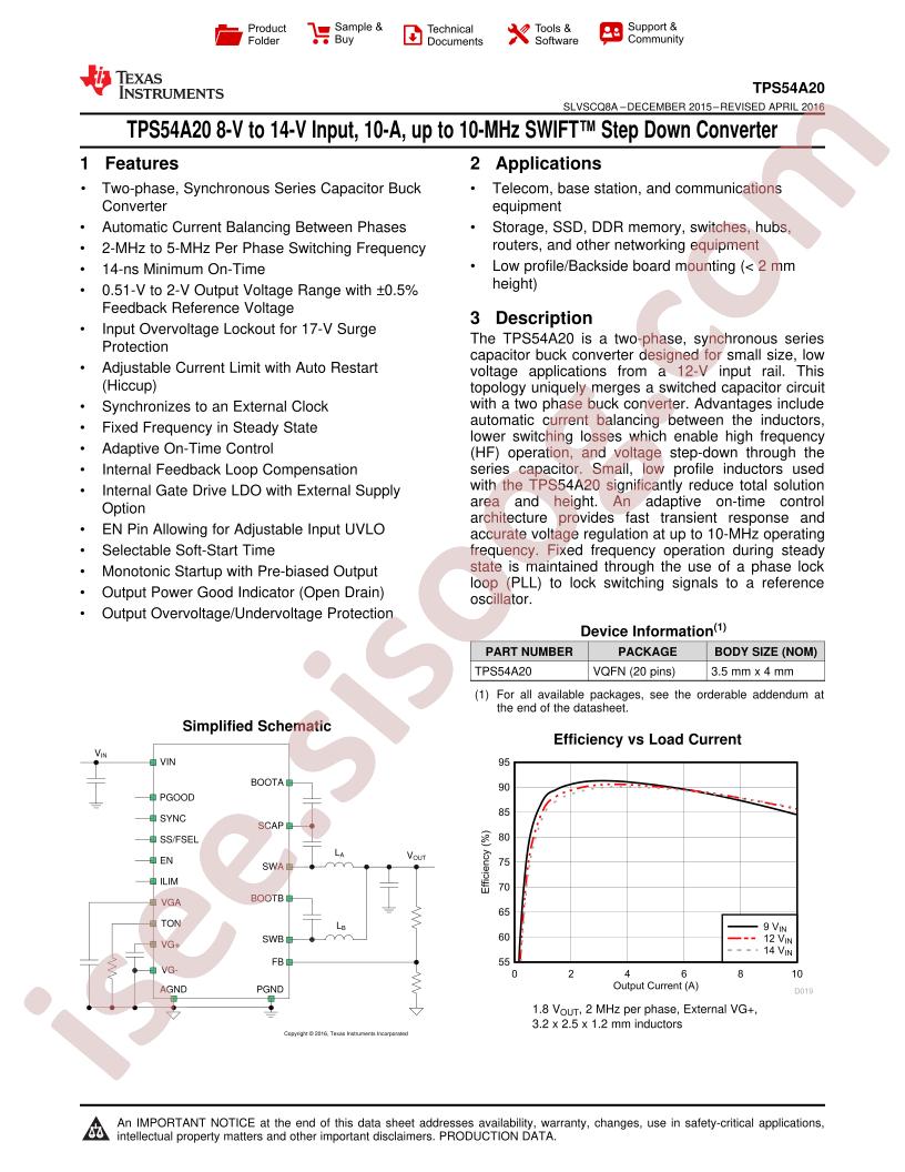TPS54A20 Datasheet