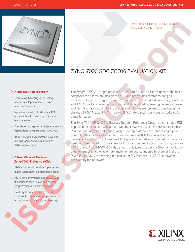 Zynq-7000 SoC ZC706 Eval Kit Brief