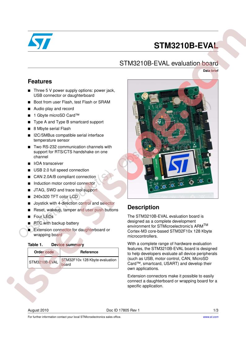 STM3210B-EVAL Data Brief
