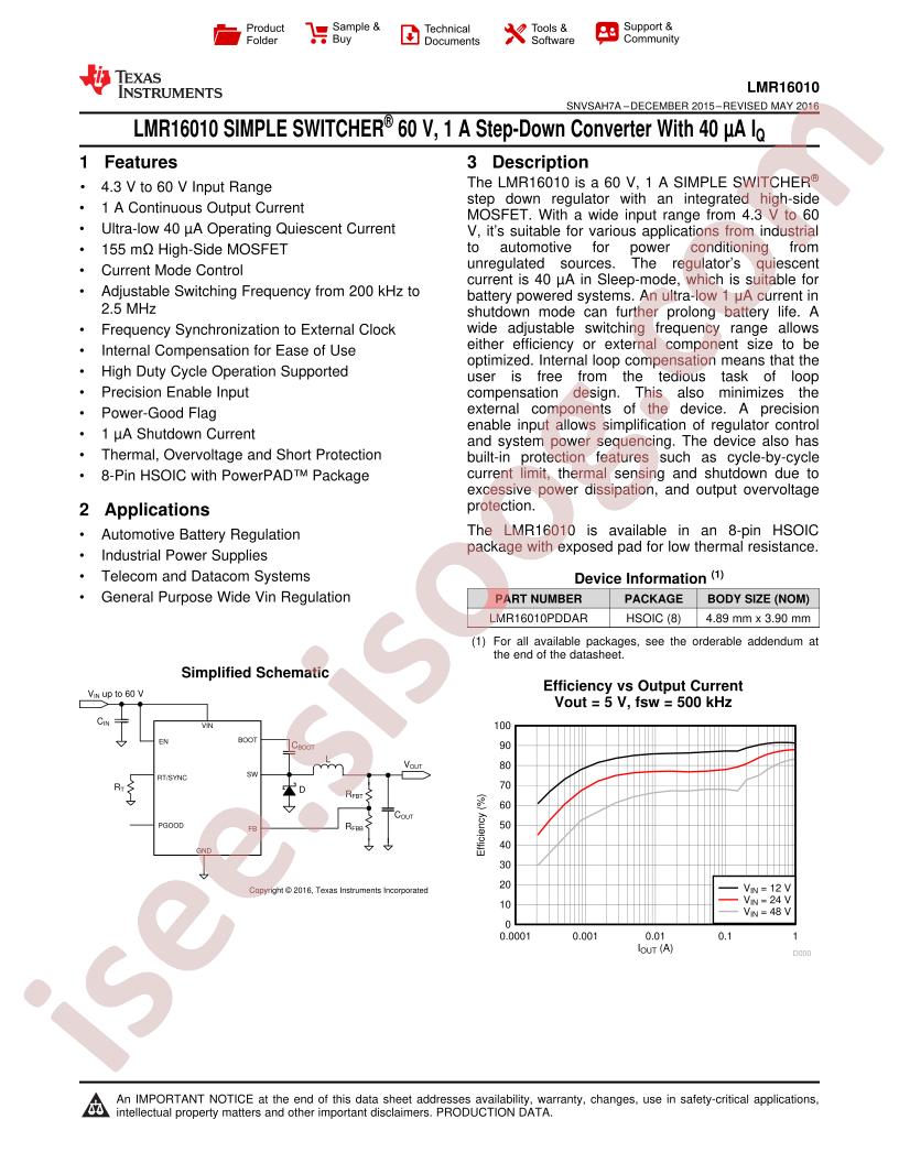 LMR16010 Datasheet