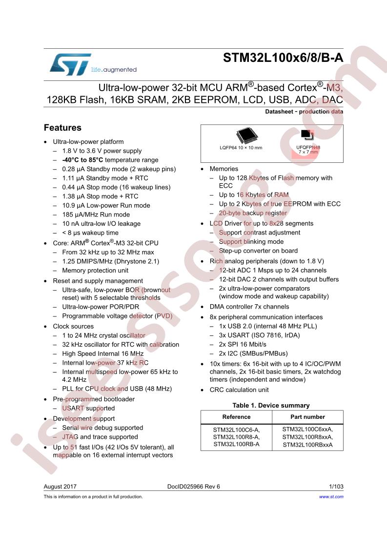 STM32L100x6/8/B-A