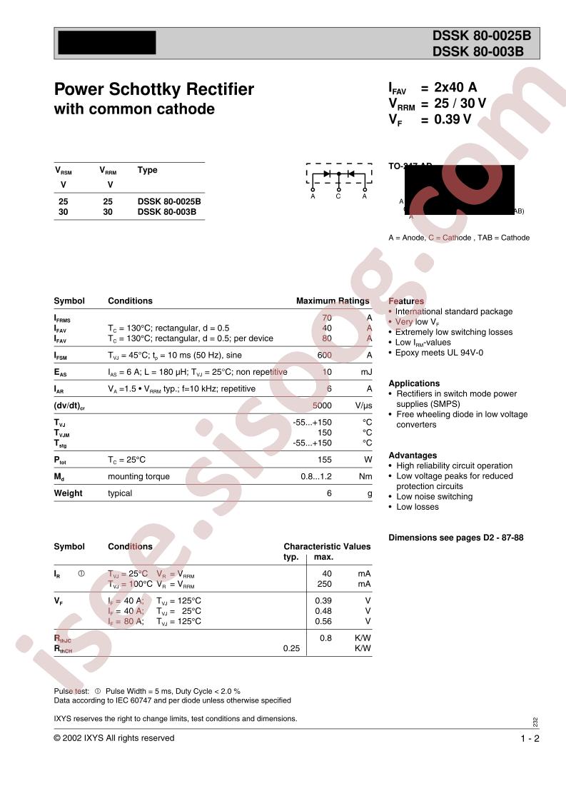 DSSK80-0025B/003B