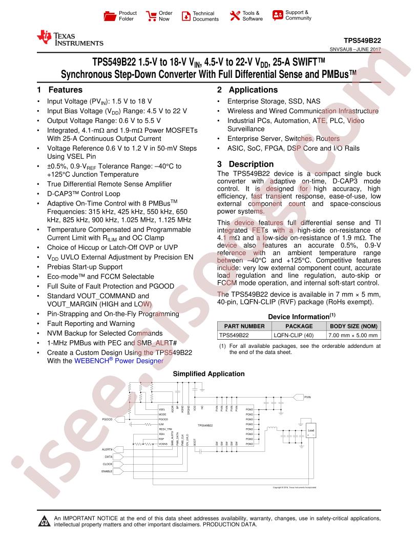 TPS549B22 Datasheet