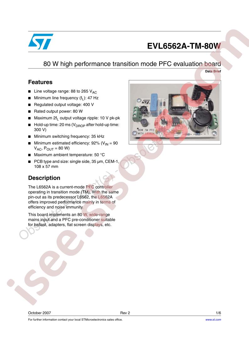 EVL6562A-TM-80W Data Brief