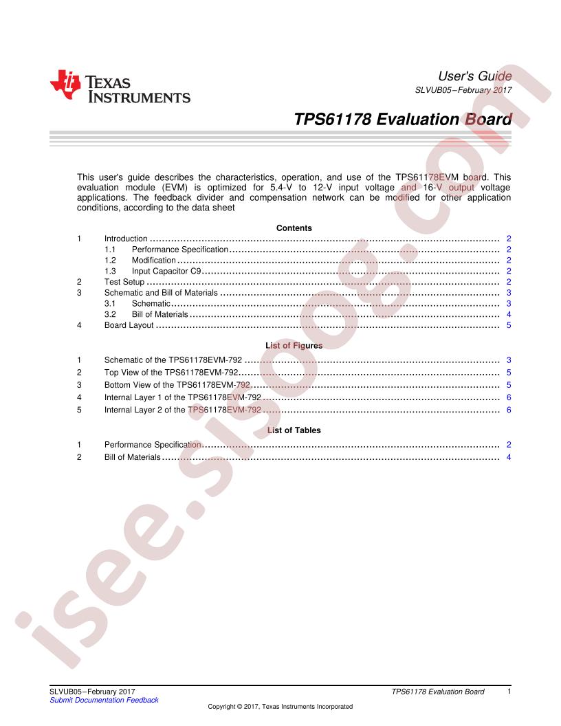 TPS61178EVM User Guide