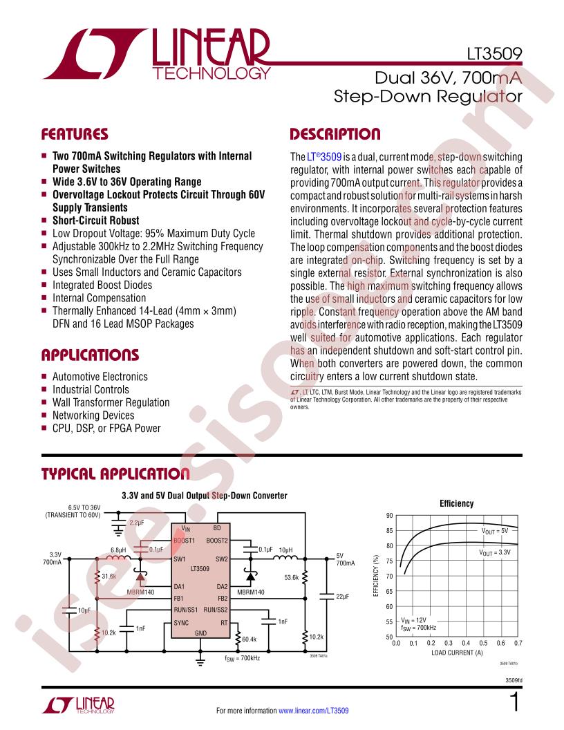 LT3509 Datasheet