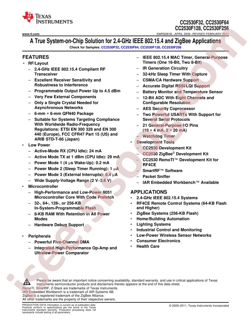 CC2530 Datasheet