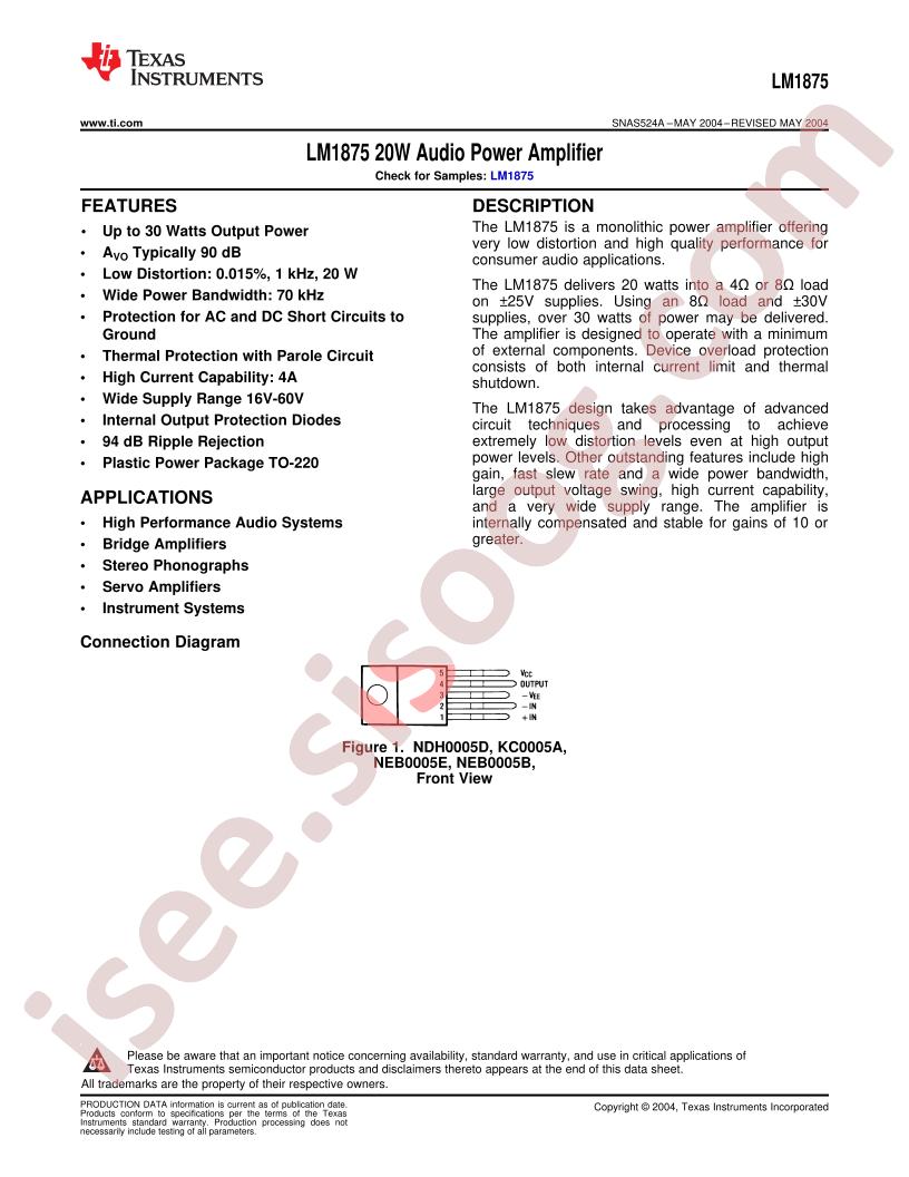 LM1875  Datasheet