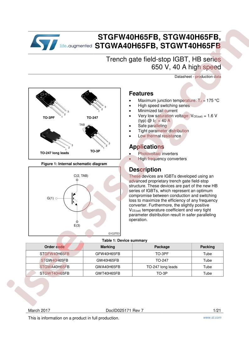 STGW(T)40H65FB