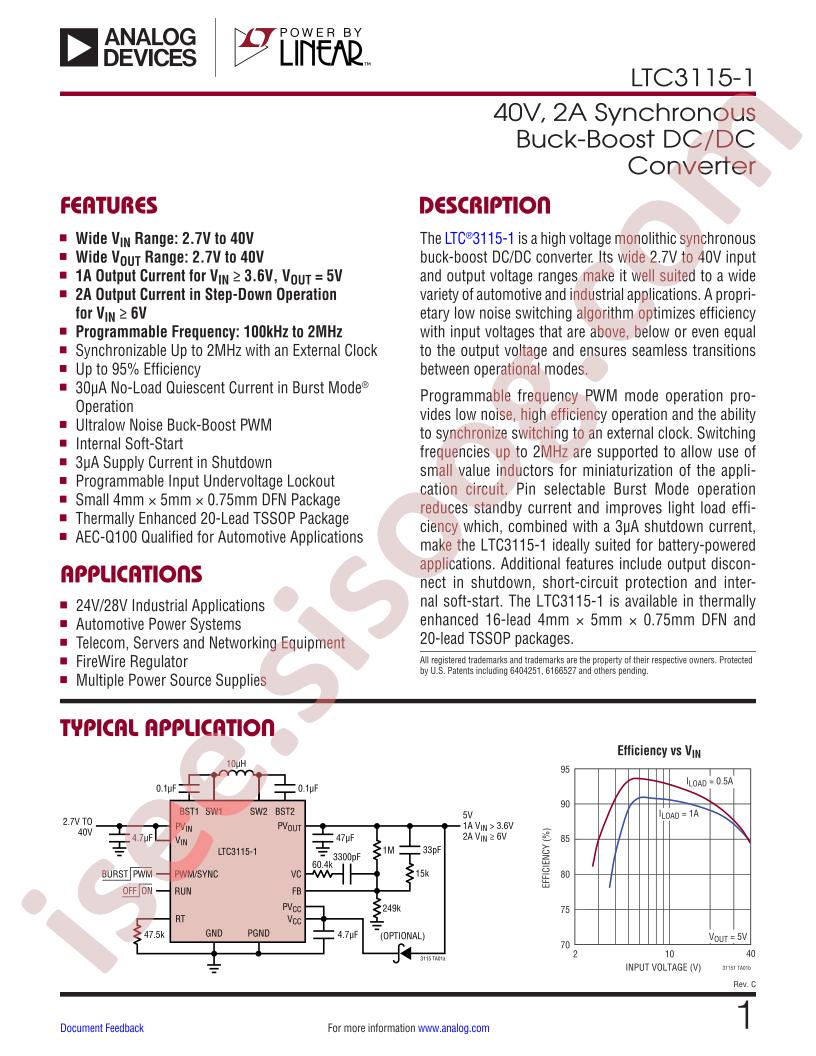 LTC3115-1 Datasheet