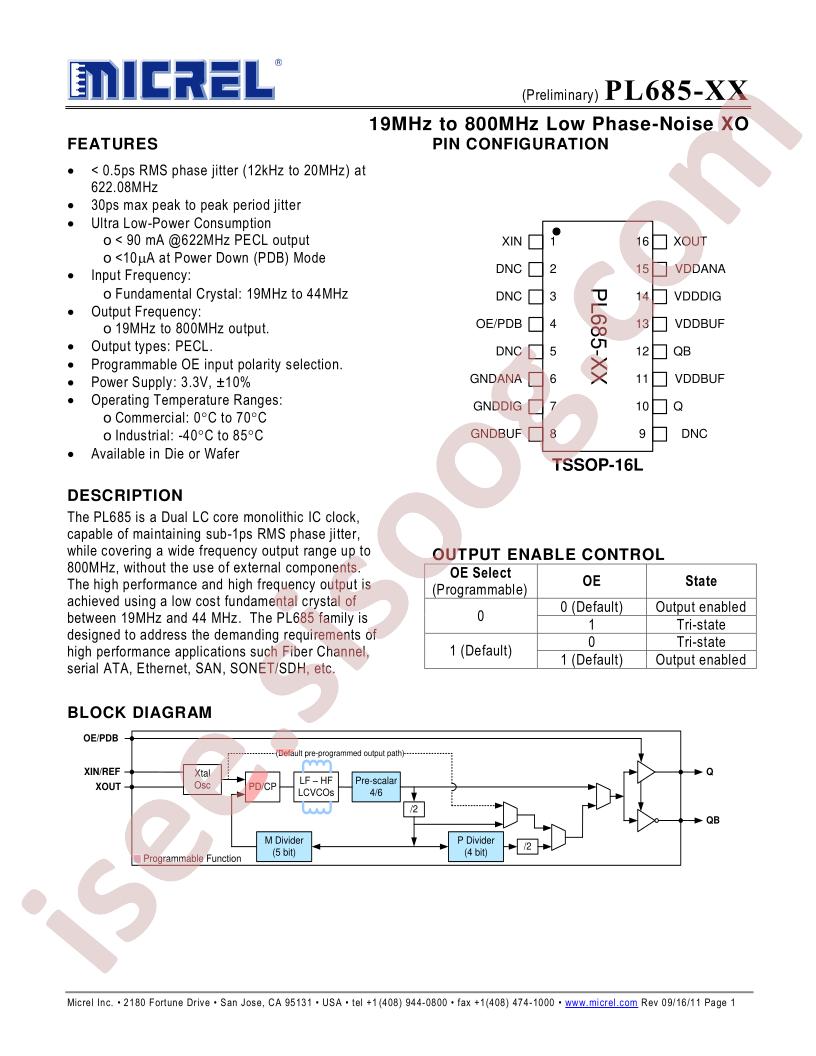 PL685-xx Preliminary~