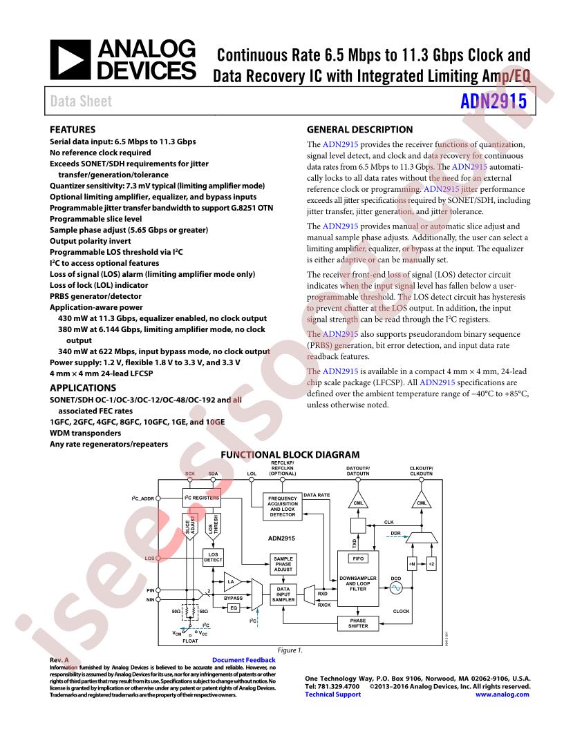 ADN2915 Datasheet