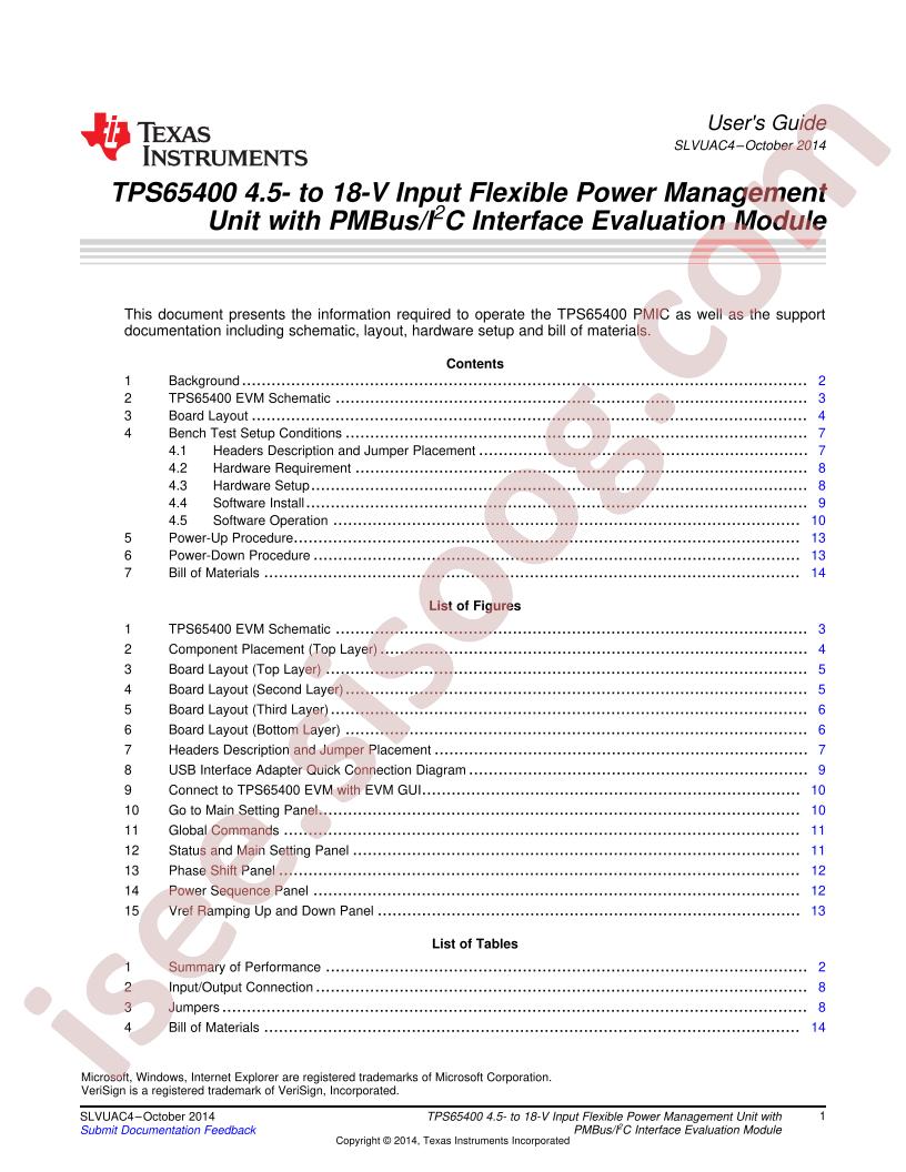 TPS65400EVM-678 User Guide