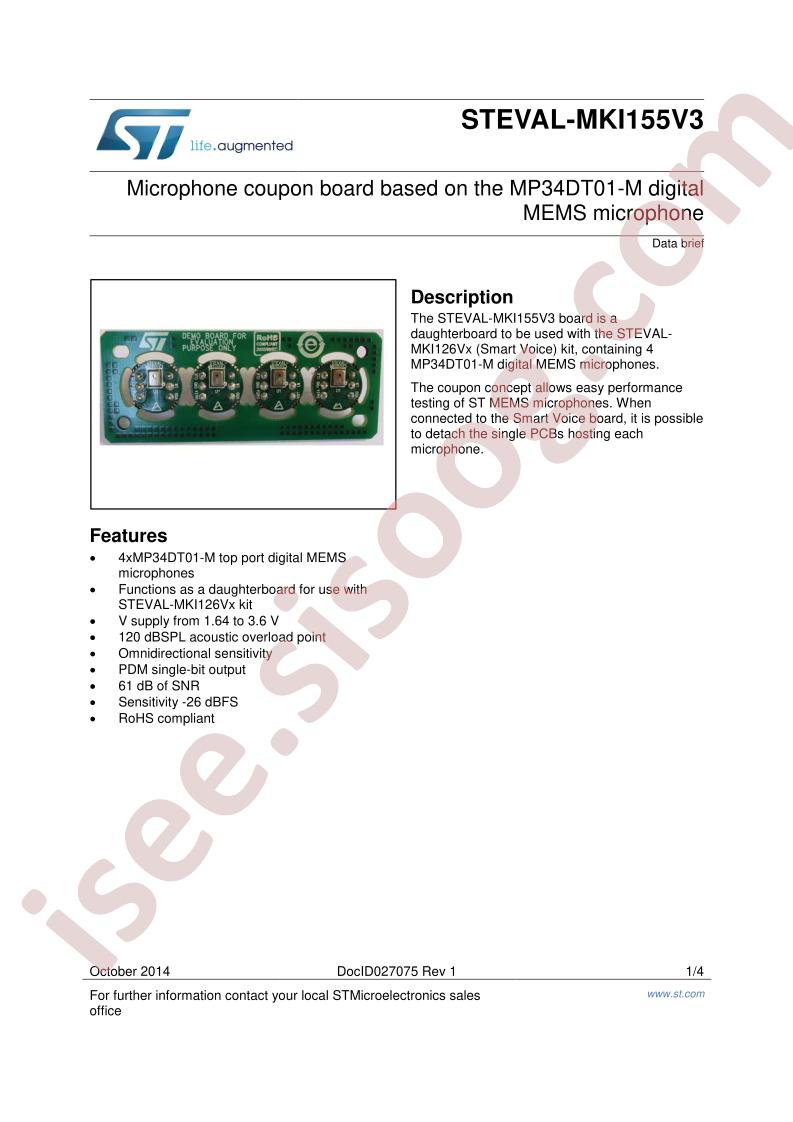 STEVAL-MKI155V3 Data Brief