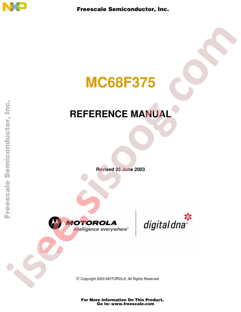 MC68F375 Reference Manual