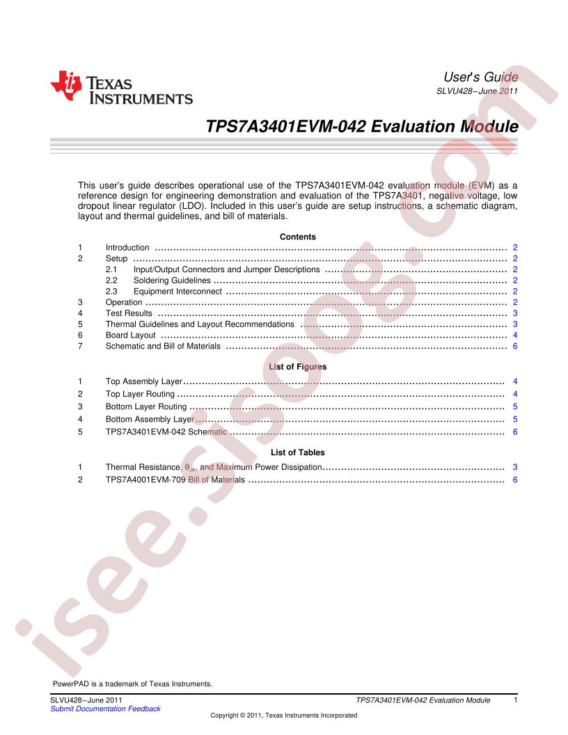 TPS7A3401EVM-042 User Guide